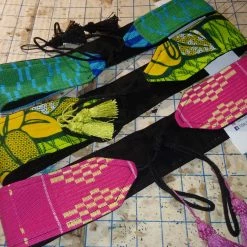 Tidal Cool Reversible Tassel Belt In Handwoven African Kente Cloth Belts, Hats And Accessories