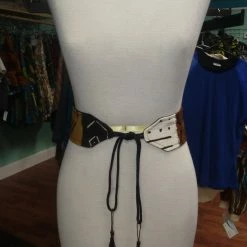 Tidal Cool Belts, Hats And Accessories Reversible Mudcloth And Linen Tassel Belt