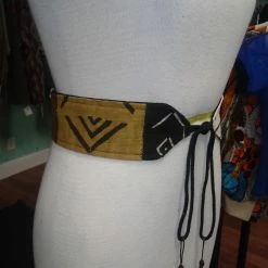 Tidal Cool Belts, Hats And Accessories Reversible Mudcloth And Linen Tassel Belt