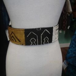 Tidal Cool Belts, Hats And Accessories Reversible Mudcloth And Linen Tassel Belt