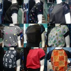 Tidal Cool Tops And Ponchos Black Raglan Pullover In Shimmery Rainbow Iridescent Polka Dot Knit