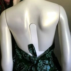 Tidal Cool Tops And Ponchos Flirty African Batik Halter Top With Peplum Made From Green And Black Batik Cotton