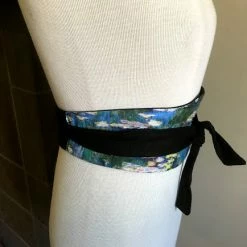 Tidal Cool Reversible Obi Belt In Monet Watercolors Cotton Belts, Hats And Accessories