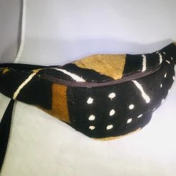 Tidal Cool Mudcloth Hip Bag In Brown, Black And Tan Print