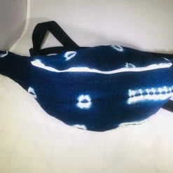 Tidal Cool Belts, Hats And Accessories Hand Dyed African Indigo Hip Bag In Navy And White