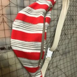 Tidal Cool Hip Bag In Water Resistant Coral And Tan Striped Canvas