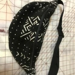 Tidal Cool Mudcloth Hip Bag In Black And White Design Belts, Hats And Accessories