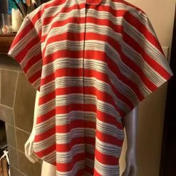 Tidal Cool Water Resistant Canvas Cape In Bright Coral And Tan Stripe