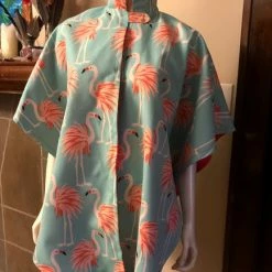 Tidal Cool Water Resistant Canvas Cape In Pink Flamingo Print Tidal Cool Capes
