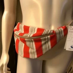 Tidal Cool Hip Bag In Water Resistant Coral And Tan Striped Canvas