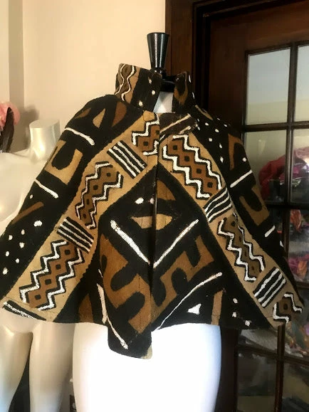 Tidal Cool Capelet In African Mudcloth