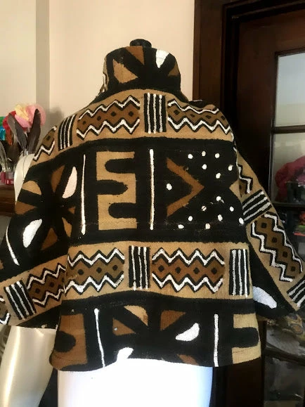 Tidal Cool Capelet In African Mudcloth