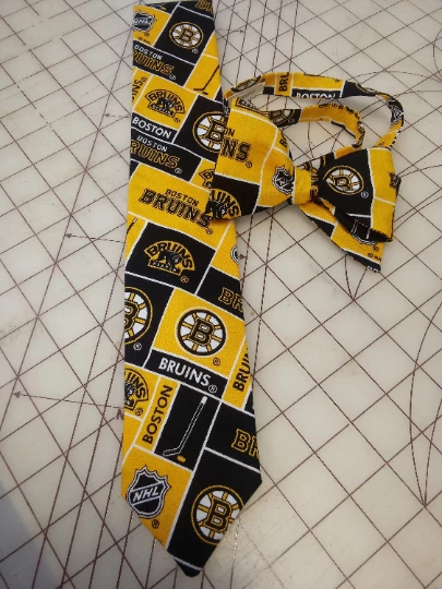 Tidal Cool Neckties, Vests, Pocket Squares And Cummerbunds Boston Bruins NHL Neckties In Bow Tie, Skinny Tie, And Standard Tie Styles, Kids Or Adult Sizes