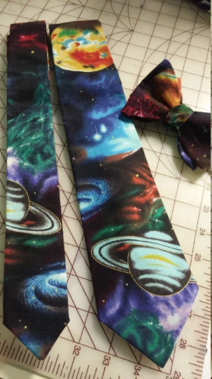 Tidal Cool Space Galaxy Neckties In Bow Tie, Skinny Tie, And Standard Tie Styles, Kids Or Adult Sizes