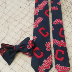 Tidal Cool Neckties, Vests, Pocket Squares And Cummerbunds Cleveland Indians MLB Classic Neckties In Bow Tie, Skinny Tie, And Standard Tie Styles, Kids Or Adult Sizes
