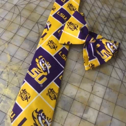 Tidal Cool Neckties, Vests, Pocket Squares And Cummerbunds LSU Louisiana State University Neckties In Bow Tie, Skinny Tie, And Standard Tie Styles, Kids Or Adult Sizes