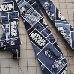 Tidal Cool Navy Star Wars Neckties In Bow Tie, Skinny Tie, And Standard Tie Styles, Kids Or Adult Sizes Neckties, Vests, Pocket Squares And Cummerbunds