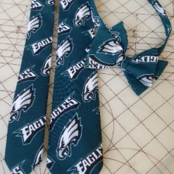 Tidal Cool Philadelphia Eagles NFL Neckties In Bow Tie, Skinny Tie, And Standard Tie Styles, Kids Or Adult Sizes
