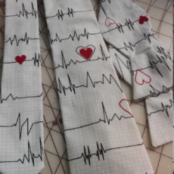 Tidal Cool Heartbeat EKG Neckties In Bow Tie, Skinny Tie, And Standard Tie Styles, Kids Or Adult Sizes