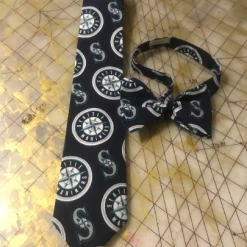 Tidal Cool MLB Seattle Mariners Neckties In Bow Tie, Skinny Tie, And Standard Tie Styles, Kids Or Adult Sizes Neckties, Vests, Pocket Squares And Cummerbunds