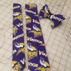 Tidal Cool NFL Minnesota Vikings Neckties In Bow Tie, Skinny Tie, And Standard Tie Styles, Kids Or Adult Sizes