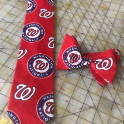 Tidal Cool Washington Nationals MLB Neckties In Bow Tie, Skinny Tie, And Standard Tie Styles, Kids Or Adult Sizes
