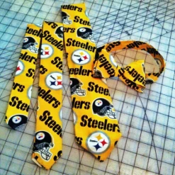 Tidal Cool Pittsburgh Steelers NFL Neckties In Bow Tie, Skinny Tie, And Standard Tie Styles, Kids Or Adult Sizes Neckties, Vests, Pocket Squares And Cummerbunds