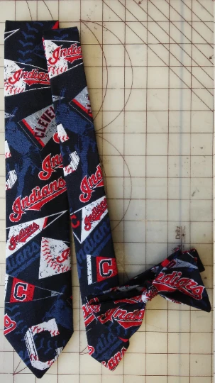 Tidal Cool Neckties, Vests, Pocket Squares And Cummerbunds Cleveland Indians Pennant MLB Neckties In Bow Tie, Skinny Tie, And Standard Tie Styles, Kids Or Adult Sizes