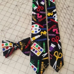 Tidal Cool Crayola Art Supply Neckties In Bow Tie, Skinny Tie, And Standard Tie Styles, Kids Or Adult Sizes