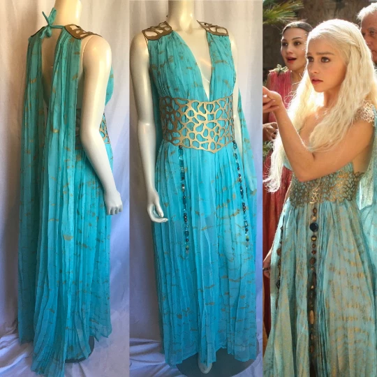 Tidal Cool Khaleesi Daenerys Targaryen Cosplay Gown Season 2 Qarth Costume GOT Game Of Thrones