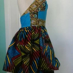 Tidal Cool Dresses Halter Neck Sundress In Rich Dashiki And Feather African Ankara Prints