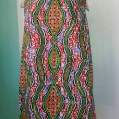 Tidal Cool Ankara Sheath In Vlisco Wax Block Cotton And Lace Sleeves Dresses