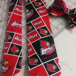 Tidal Cool Louisville Cardinals Neckties In Bow Tie, Skinny Tie, And Standard Tie Styles, Kids Or Adult Sizes