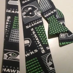 Tidal Cool Neckties, Vests, Pocket Squares And Cummerbunds Seattle Seahawks NFL Neckties In Bow Tie, Skinny Tie, And Standard Tie Styles, Kids Or Adult Sizes