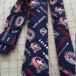 Tidal Cool Columbus Blue Jackets NHL Neckties In Bow Tie, Skinny Tie, And Standard Tie Styles, Kids Or Adult Sizes