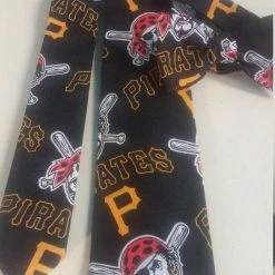 Tidal Cool Neckties, Vests, Pocket Squares And Cummerbunds MLB Pittsburgh Pirates Neckties In Bow Tie, Skinny Tie, And Standard Tie Styles, Kids Or Adult Sizes