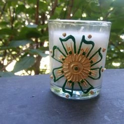 Tidal Cool Mini Votive Candles W/ Hand-Painted Henna Designs Henna Art And Decor