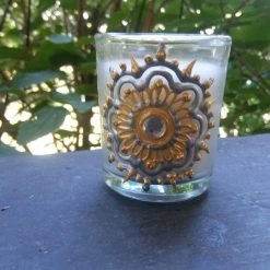 Tidal Cool Mini Votive Candles W/ Hand-Painted Henna Designs Henna Art And Decor