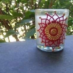 Tidal Cool Mini Votive Candles W/ Hand-Painted Henna Designs Henna Art And Decor