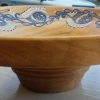 Tidal Cool Hand Carved Wooden Bowl W/ Acrylic Henna Painting Henna Art And Decor