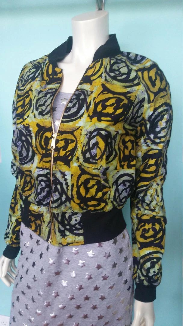 Tidal Cool Batik Reversible Unisex Bomber Jacket