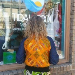 Tidal Cool African Kente Cloth Reversible Unisex Bomber Jacket