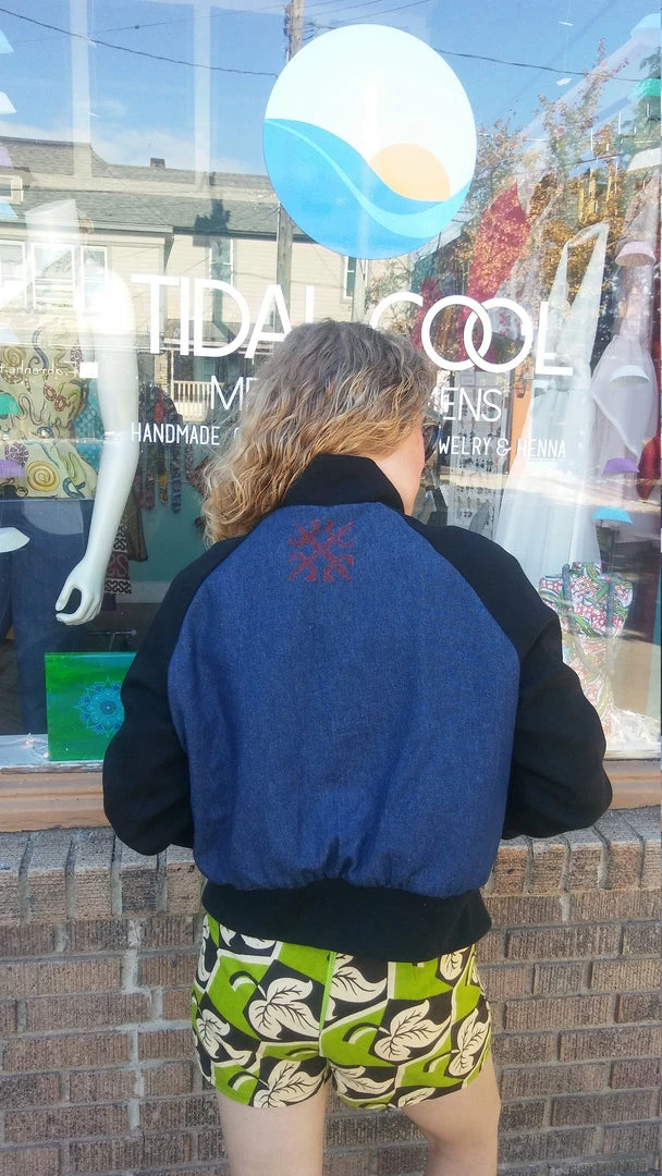 Tidal Cool African Kente Cloth Reversible Unisex Bomber Jacket