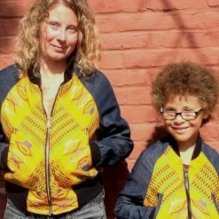 Tidal Cool African Kente Cloth Reversible Unisex Bomber Jacket