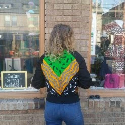 Tidal Cool Wax Block African Print Bomber Jacket