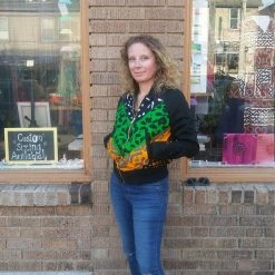 Tidal Cool Wax Block African Print Bomber Jacket