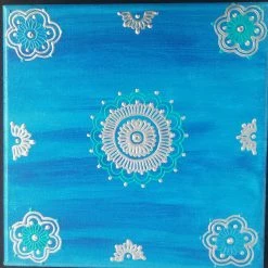 Tidal Cool Acrylic On Canvas Henna Painting Henna Art And Decor