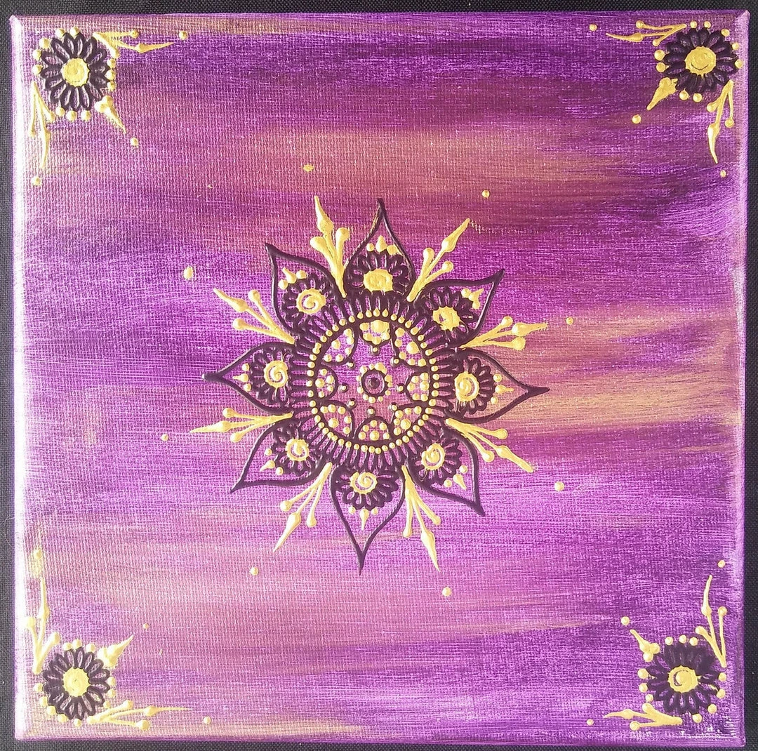 Tidal Cool Acrylic On Canvas Henna Painting