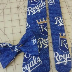 Tidal Cool MLB Kansas City Royals Neckties In Bow Tie, Skinny Tie, And Standard Tie Styles, Kids Or Adult Sizes