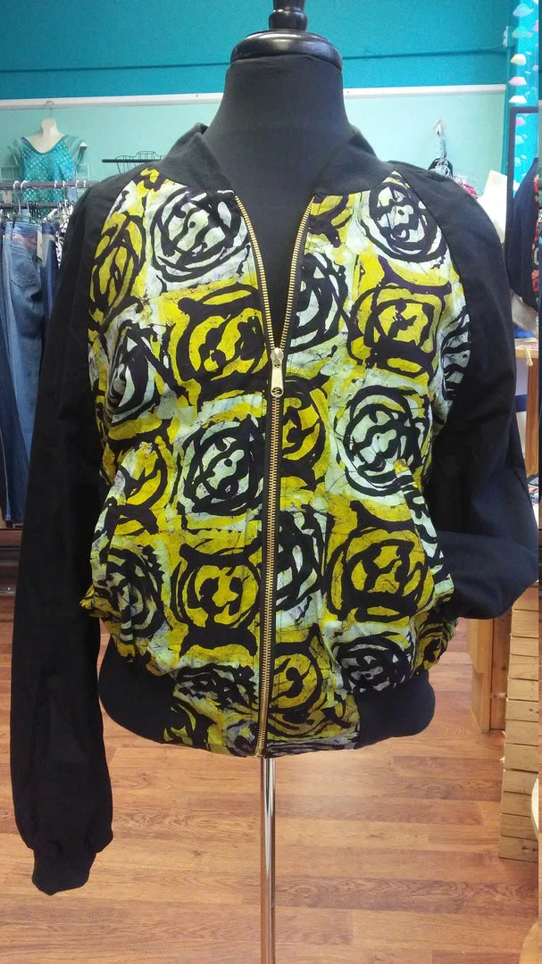 Tidal Cool Batik Reversible Unisex Bomber Jacket